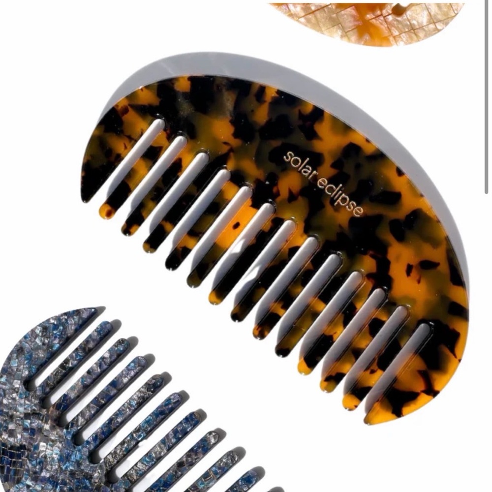 Solar Eclipse Tortoiseshell Half-Moon Pocket Comb